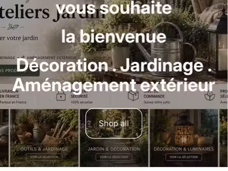 site e-commerce clé en main jardin & extérieur – boutique complète à reprendre