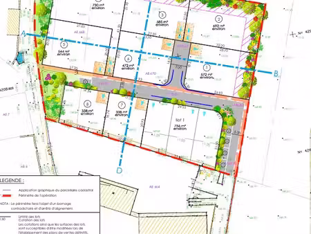 terrain 730 m² chanos curson