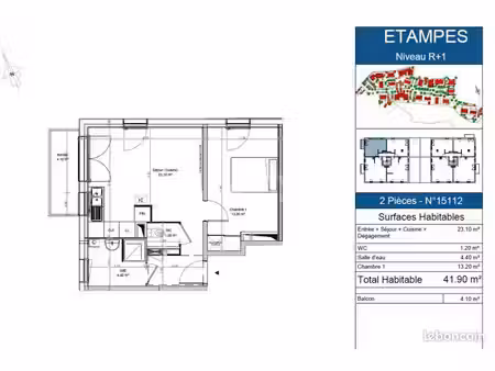 appartement 2 pièces 41 m²