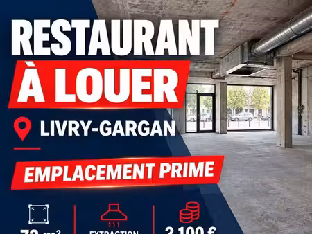 local 72 m² livry gargan