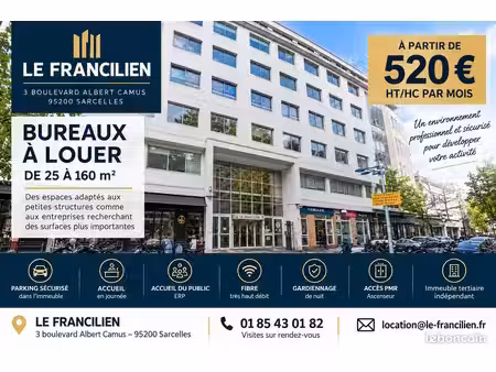 bureaux divisibles 25 à 160 m² – le francilien sarcelles