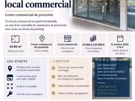 local commercial 65 m² garges les gonesse