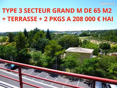 appartement 3 pièces 65 m²