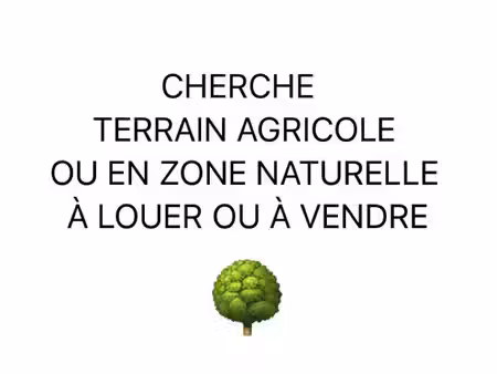 cherche terrain agricole ou en zone naturelle à vendre ou à louer