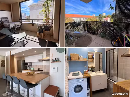 montpellier quartier méditerranée - t3 traversant de 62m2  2 terrasses  garage fermé  dpe 