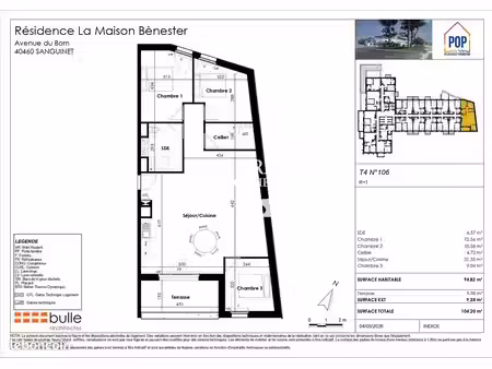 appartement 4 pièces 95 m²