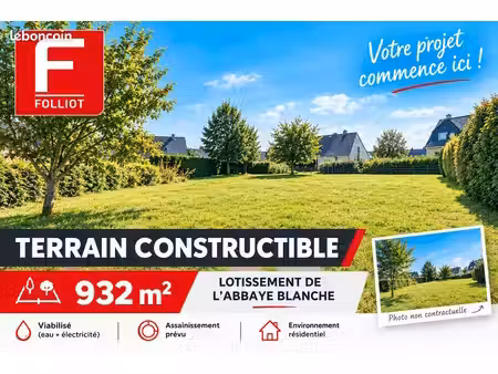 terrain 932 m² mortain