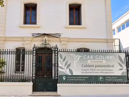 clermont-l’hérault – cabinet paramédical – 5 bureaux – parking gratuit – proximité msp du 