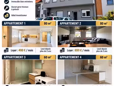 ? à vendre – 4 appartements loués – l’hôpital (57490)