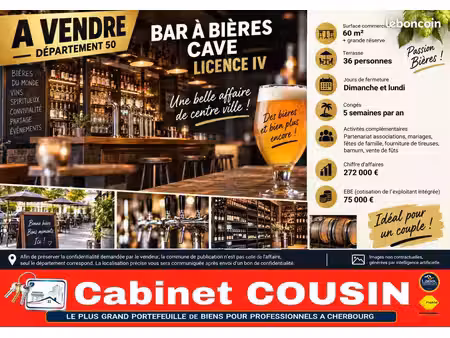 fonds de commerce bar 190 m²