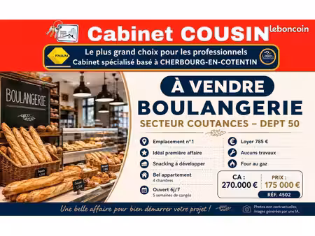 fonds de commerce boulangerie 55 m²