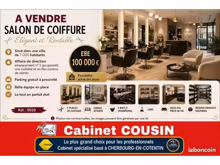 fonds de commerce coiffure 110 m²