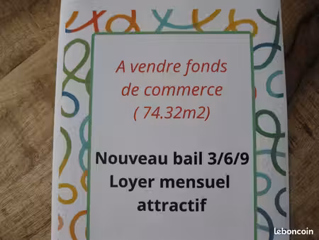 vente fonds de commerce avec local à louer rouvroy