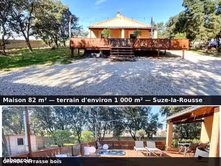 maison 82 m² - 2 chambres + bureau  clim  terrain 1 000 m²