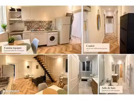 duplex meublé 90 m² – 4 grandes chambres – entièrement équipé – anzin très proche valencie
