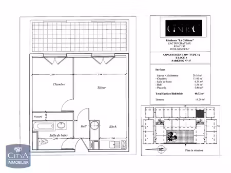 appartement à louer 2 pièces 40.32 m² - générac (30) - 618€