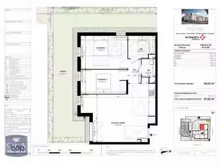 appartement à louer 3 pièces 64.62 m² - meaux (77) - 1 047€