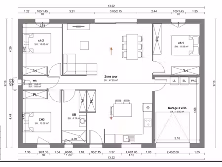 vente maison neuf 4 pièces 87m2 saint-jean-de-liversay - 197400 € - surface privée