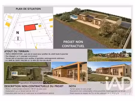 vente terrain 1613 m² à saint-paulien (43350)  59 000 €