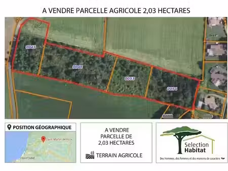 vente terrain 20340 m² à saint-martin-de-hinx (40390)  50 000 €