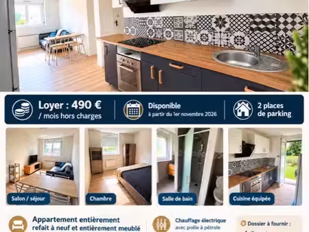 loue appartement meublé 1 chambre avec jardin