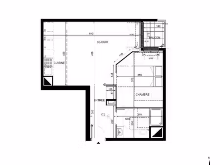 location appartement 2 pièces  46.16m²  chelles