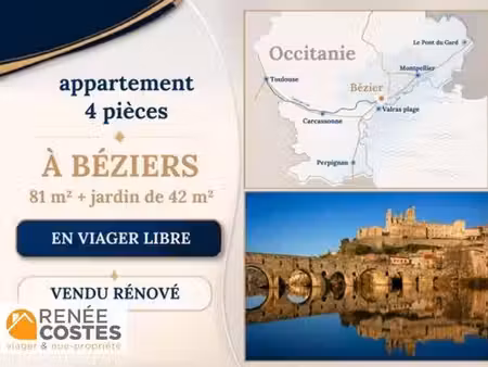 viager libre - f76-h71 ans - beziers (34500)
