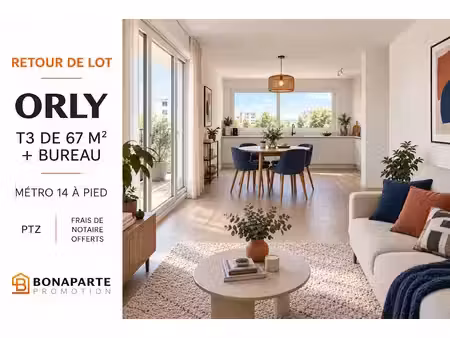 vente appartement 3 pièces 67 m² à orly (94310)  309 000 €