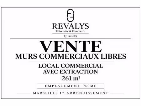 vente commerce 271 m² marseille 1 (13001)