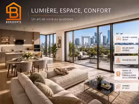 vente appartement 2 pièces 93 m² nanterre (92000)