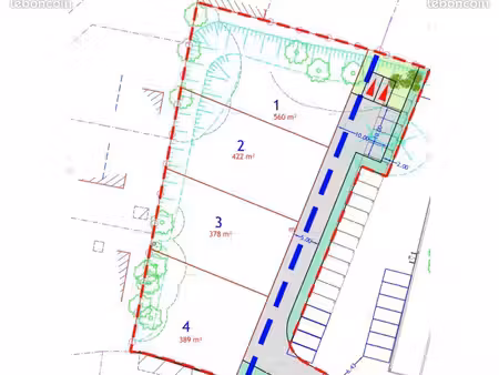 terrain 422 m² vannes