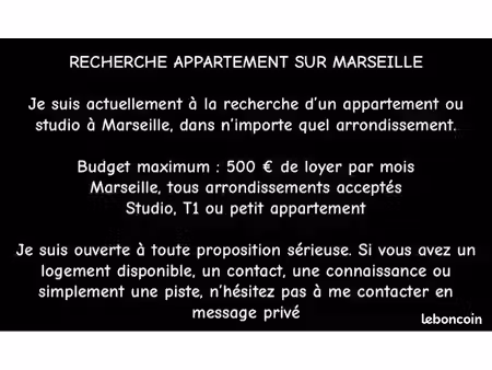 recherche appartement à louer - marseille – 1/2 pièces