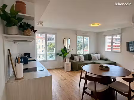 2 pièces meublé rénové - terrasse & vue mer - 5min de monaco
