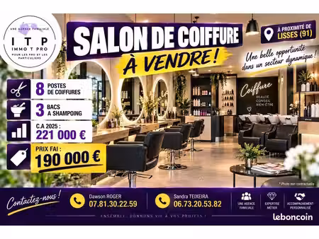salon de coiffure 70 m² lisses