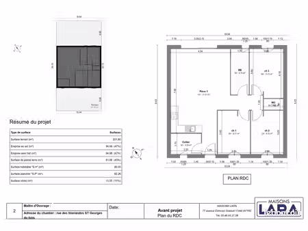 projet de construction d'une maison 81 m² avec terrain à saint-georges-du-bois (17)