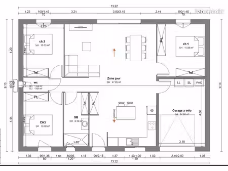 projet de construction d'une maison 87 m² avec terrain à saint-jean-de-liversay (17)