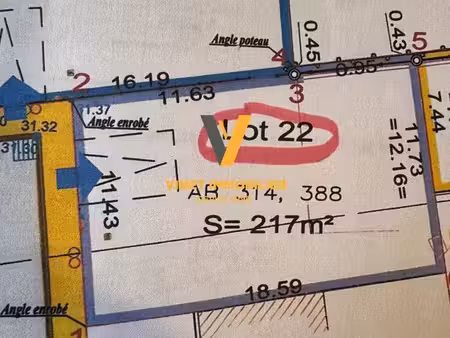 terrain 217 m² les sorinières