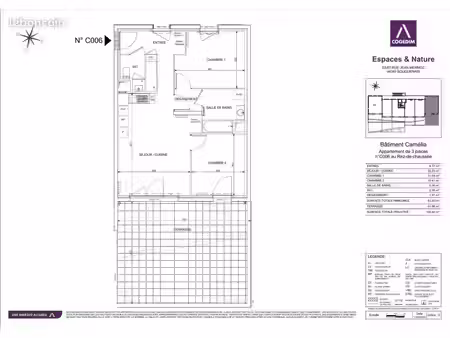 appartement 3 pièces 62 m²