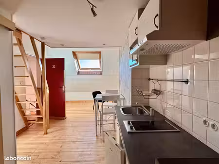 appartement atypique 27m2 au sol avec mezzanine + local lorient à vendre