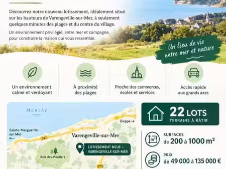 terrain 650 m² varengeville sur mer