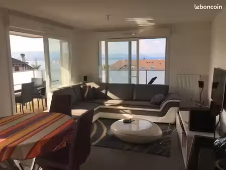 t3 meublé 66 m² avec grande terrasse  vue lac  garage – hauts d'évian