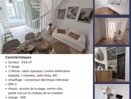 f2 duplex meublé – centre-ville – 33 8 m²
