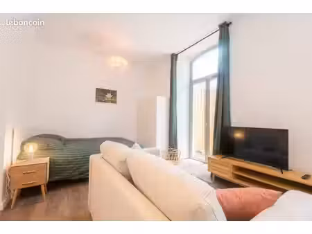 studio 27m2 | meublé équipé | centre ville | clim. mobile | courette privée