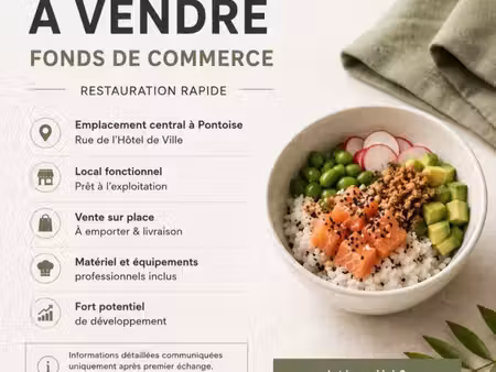 à vendre – fonds de commerce restauration rapide à pontoise