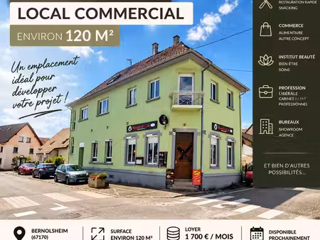 local commercial 120 m² – restaurant / restauration rapide – bernolsheim