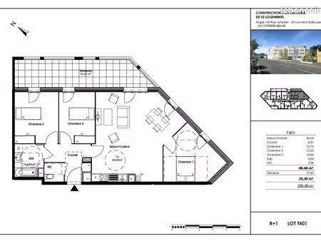 appartement 4 pièces 86 m²