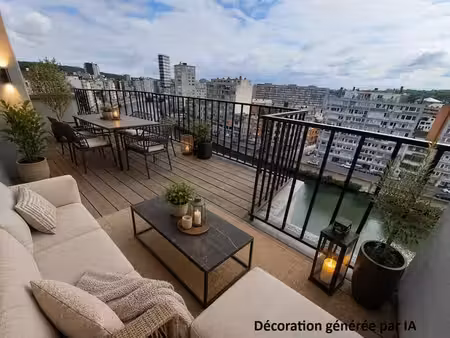 appartement 2 ch - au 9ème étage - terrasse de +-18m²