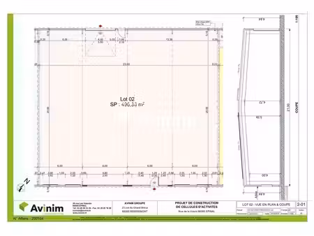 vente local d’activités epinal 88000 496m²
