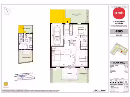 pavillon 3 pièces 71 m²