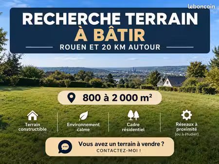 recherche terrain à bâtir - rouen / plateau est